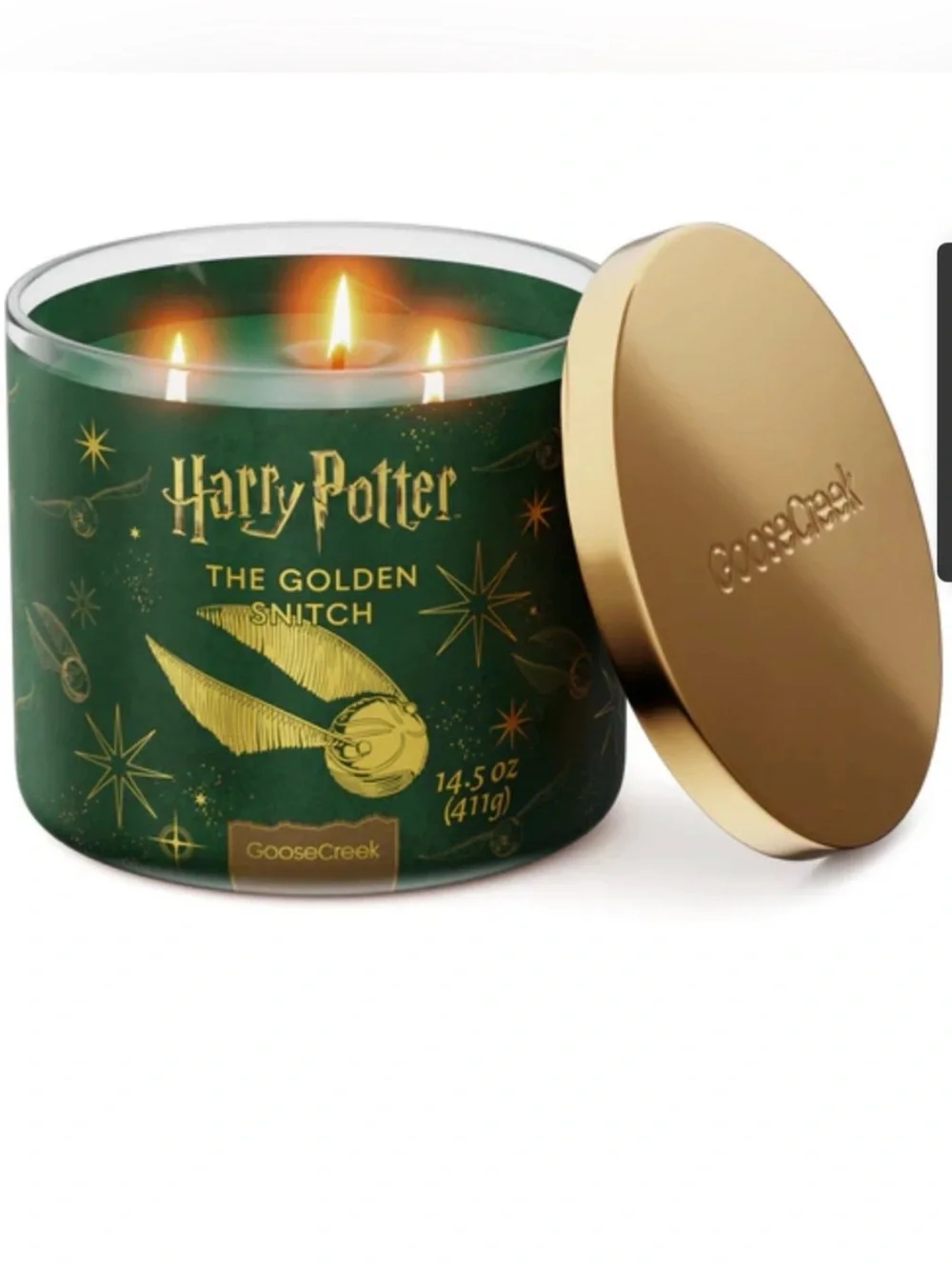 Goose Creek Harry Potter The Golden Snitch 14.5 oz 3-Wick Scented Candle New